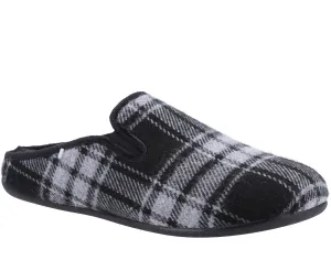 Cotswold Syde Mens Check Print Mule Slipper