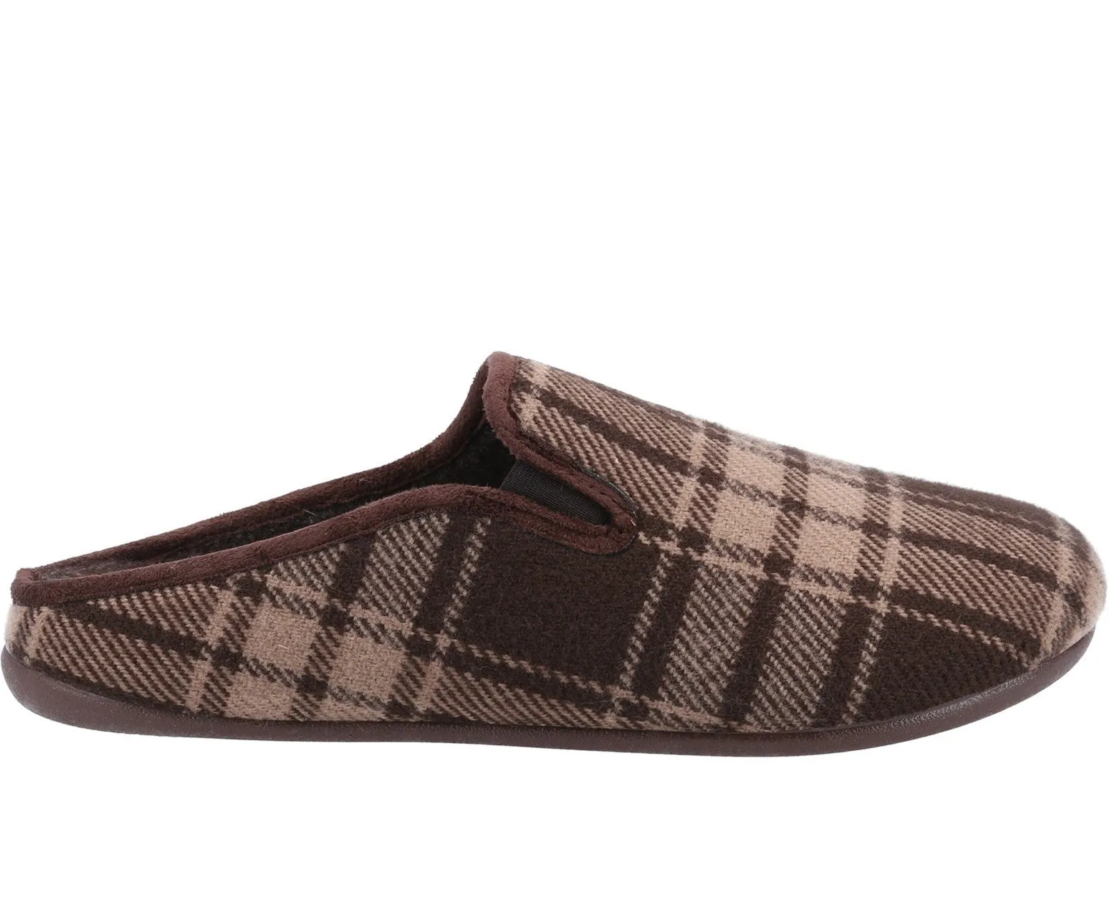 Cotswold Syde Mens Check Print Mule Slipper