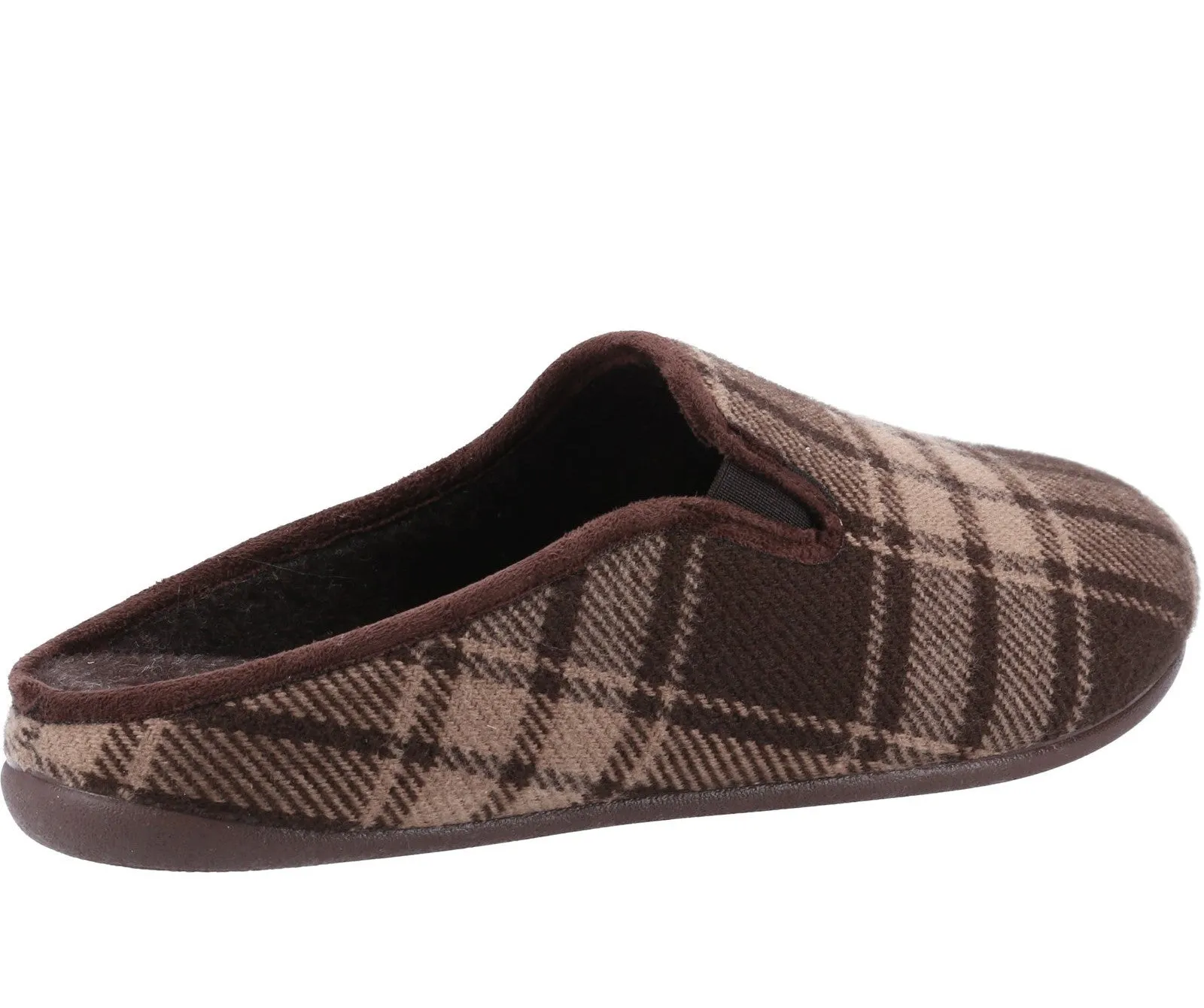 Cotswold Syde Mens Check Print Mule Slipper