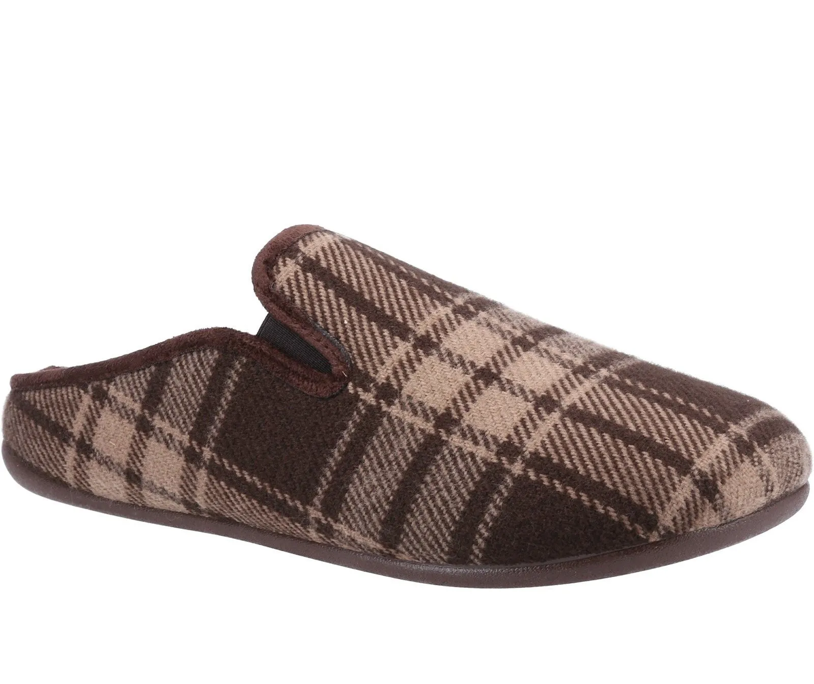 Cotswold Syde Mens Check Print Mule Slipper