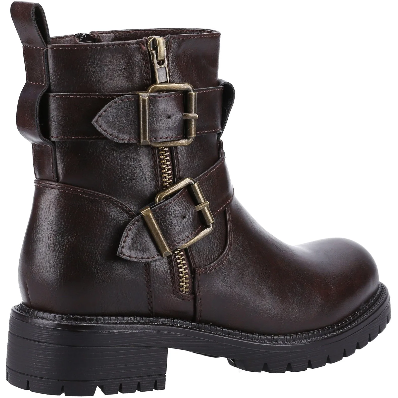 Divaz Sarah Womens Zip Up Biker Boot