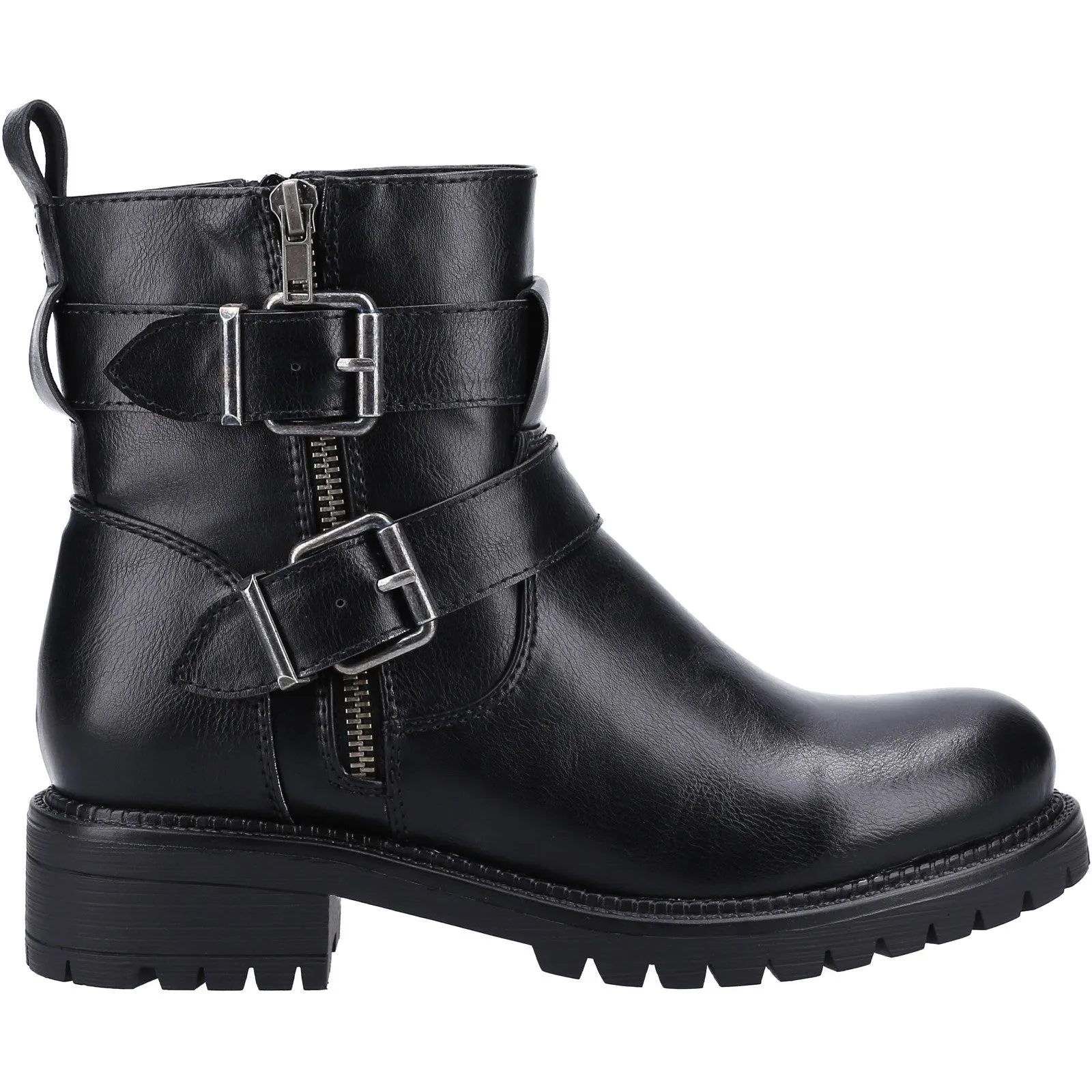 Divaz Sarah Womens Zip Up Biker Boot