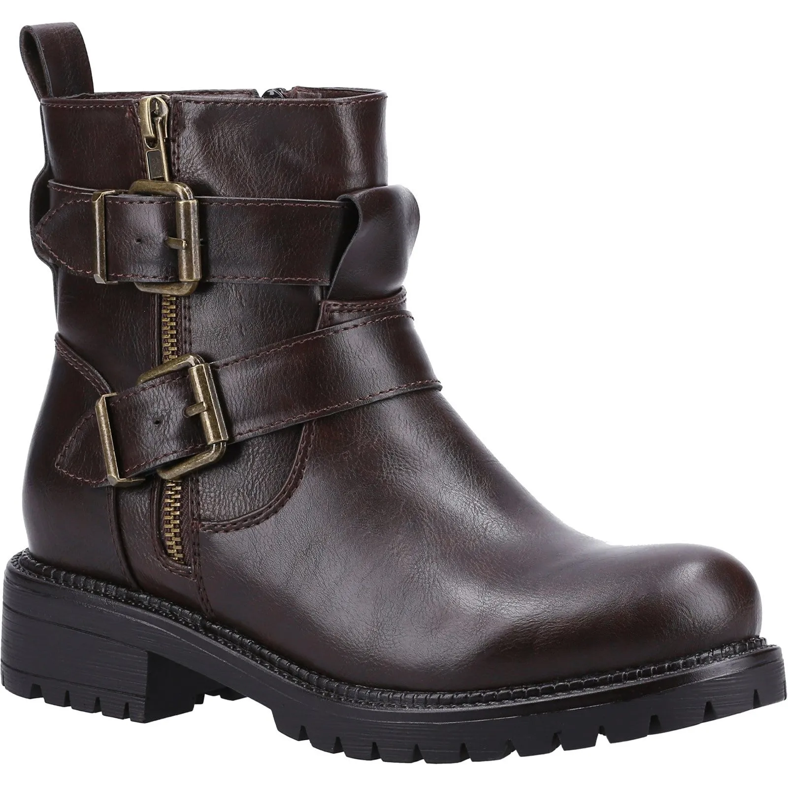 Divaz Sarah Womens Zip Up Biker Boot