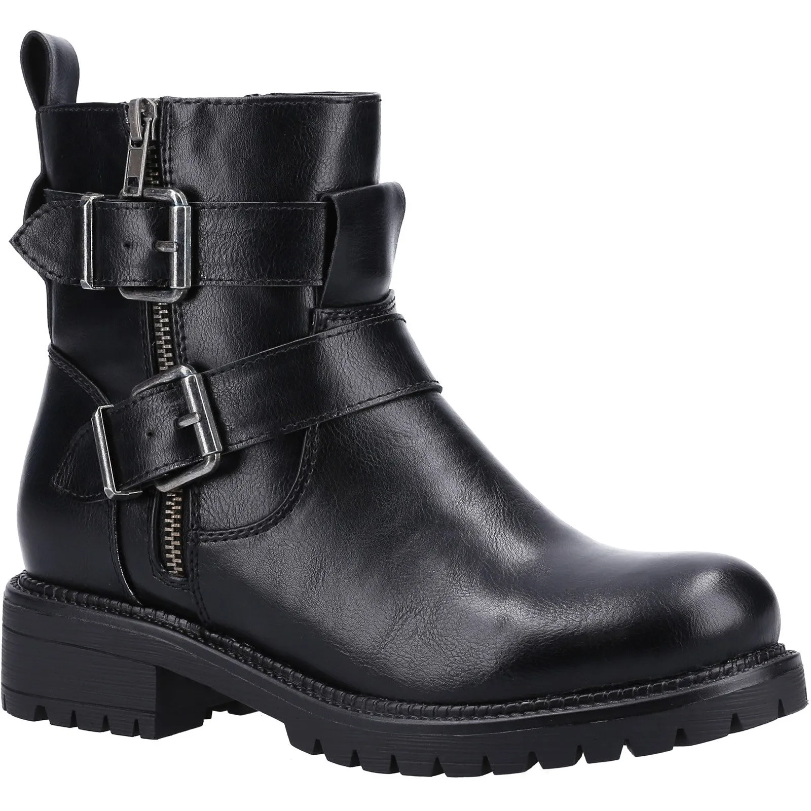 Divaz Sarah Womens Zip Up Biker Boot