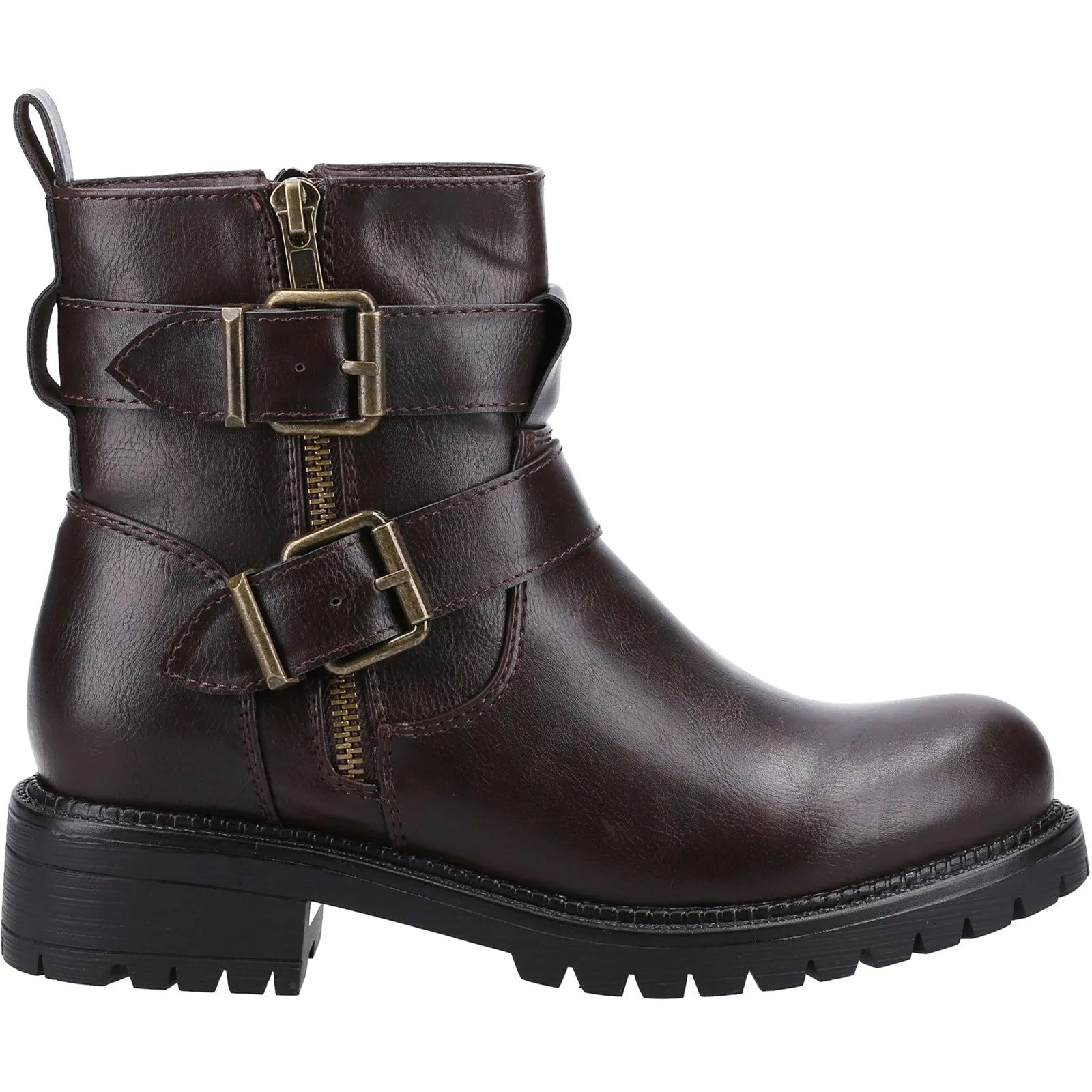 Divaz Sarah Womens Zip Up Biker Boot