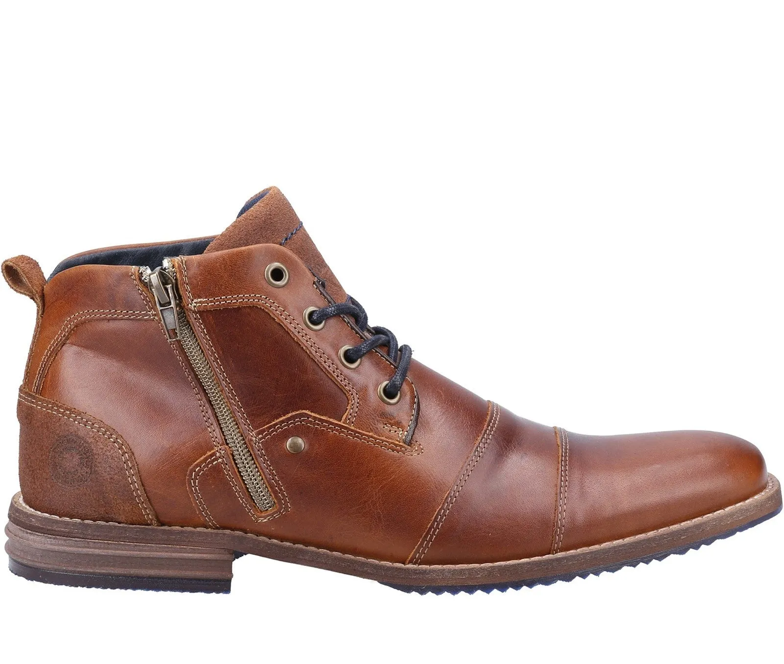 Dune Captains Double Toe Cap Detail Leather Boot