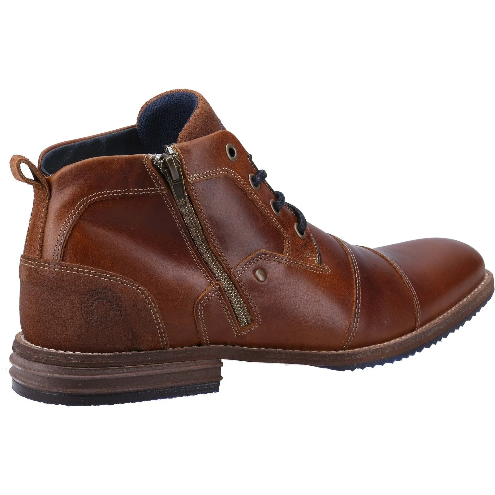 Dune Captains Double Toe Cap Detail Leather Boot