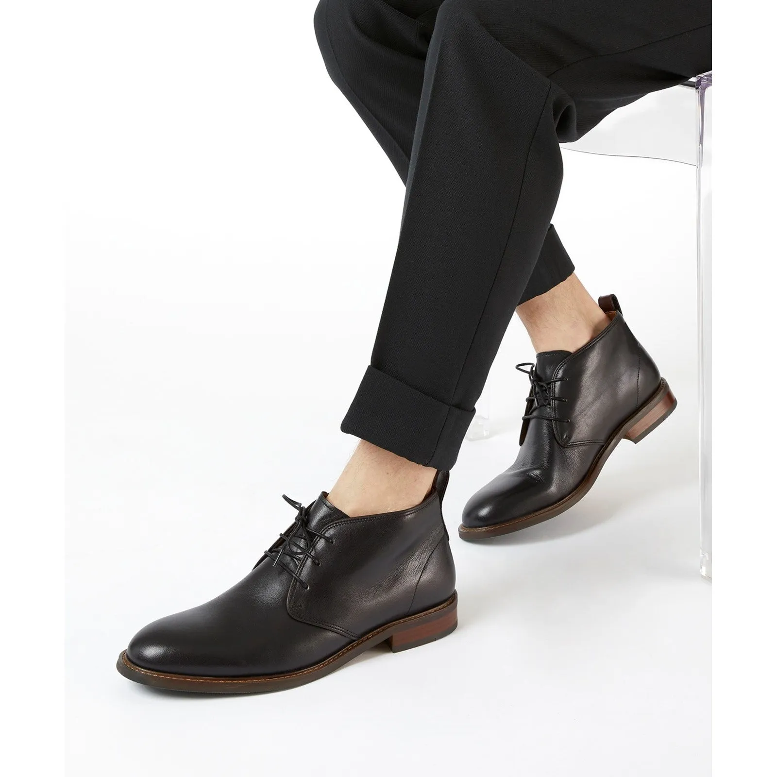 Dune Marvin Mens Leather Chukka Boot