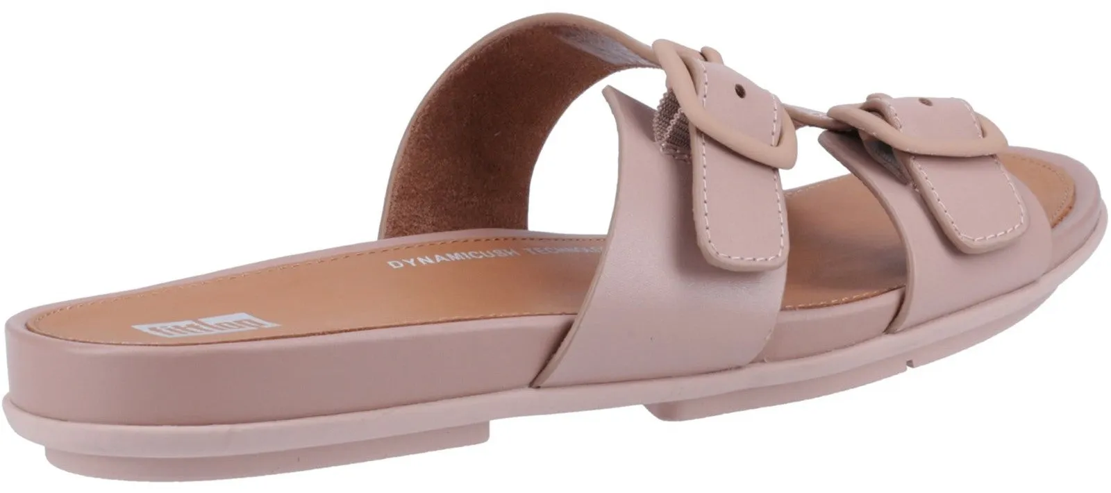 FitFlop Gracie Buckle 2-Bar Womens Leather Slide Sandal