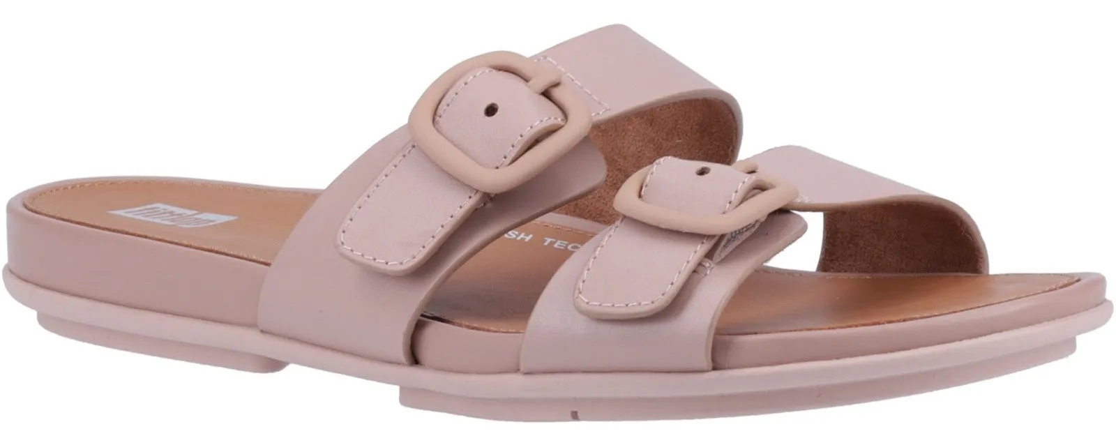 FitFlop Gracie Buckle 2-Bar Womens Leather Slide Sandal