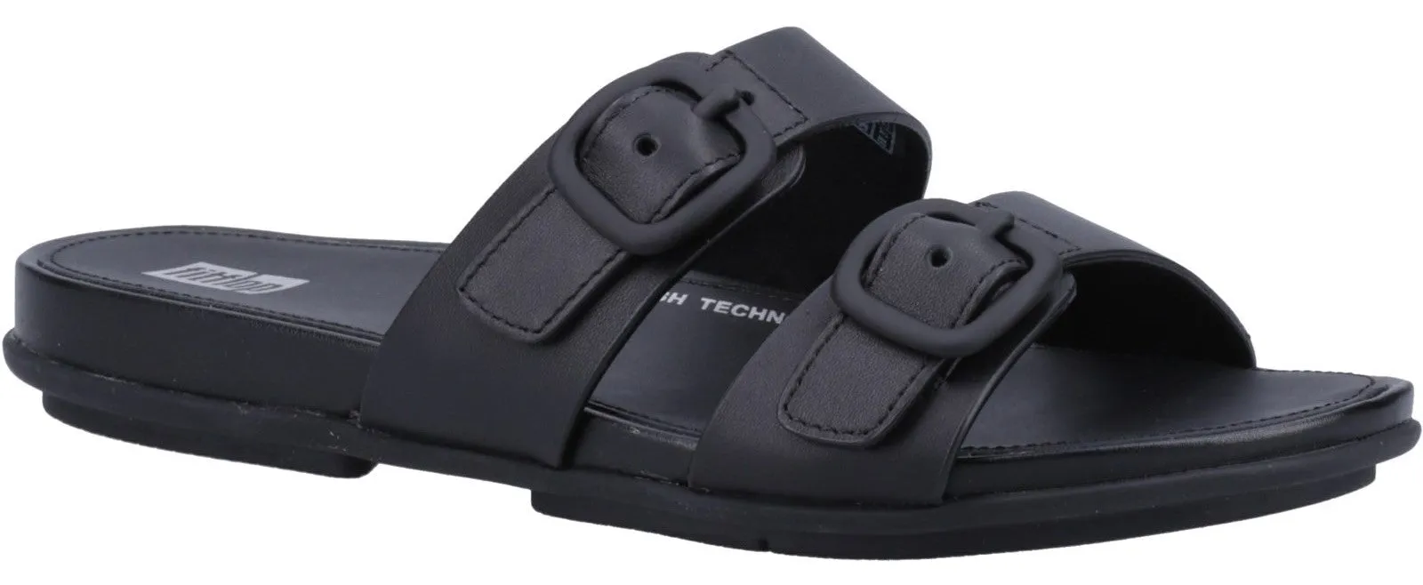 FitFlop Gracie Buckle 2-Bar Womens Leather Slide Sandal