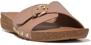 FitFlop iQushion Womens Leather Adjustable Buckle Slide Sandal