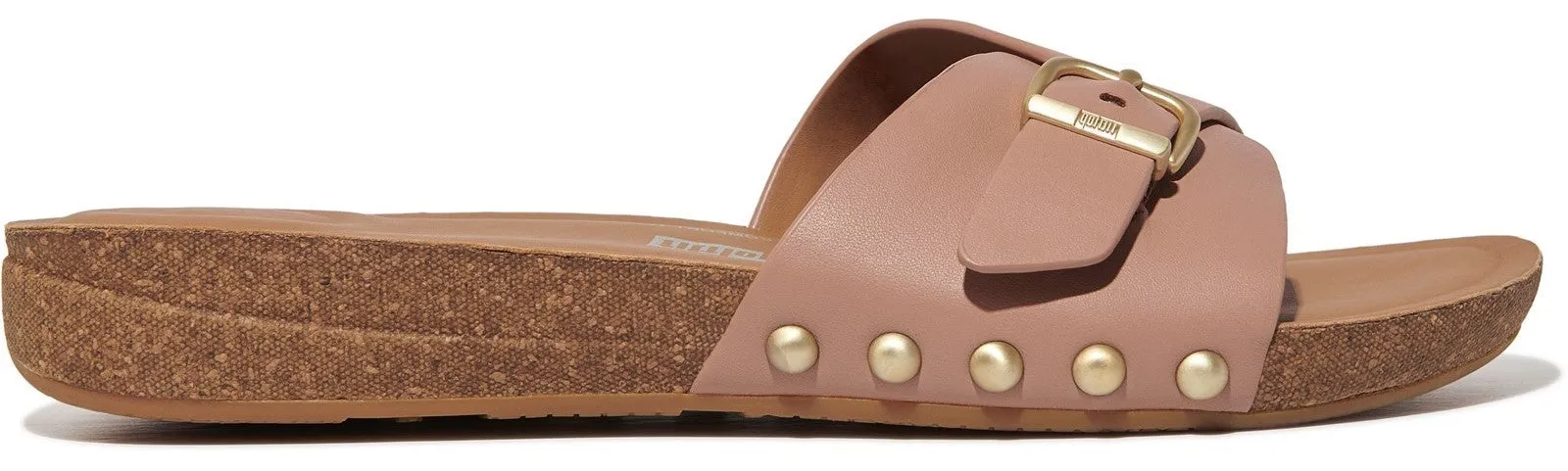 FitFlop iQushion Womens Leather Adjustable Buckle Slide Sandal