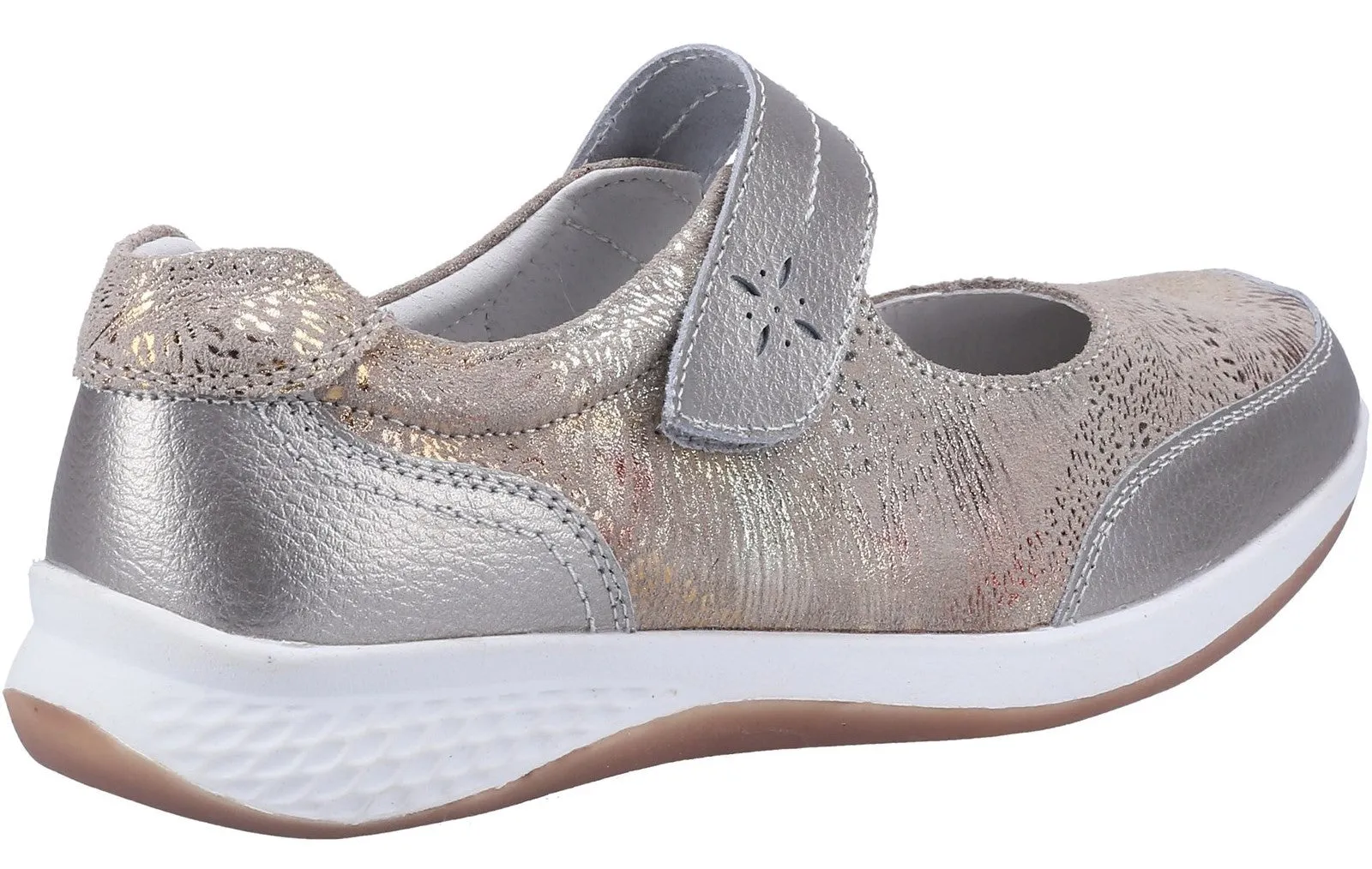 Fleet & Foster Laura Womens Leather Touch-Fastening Shoe