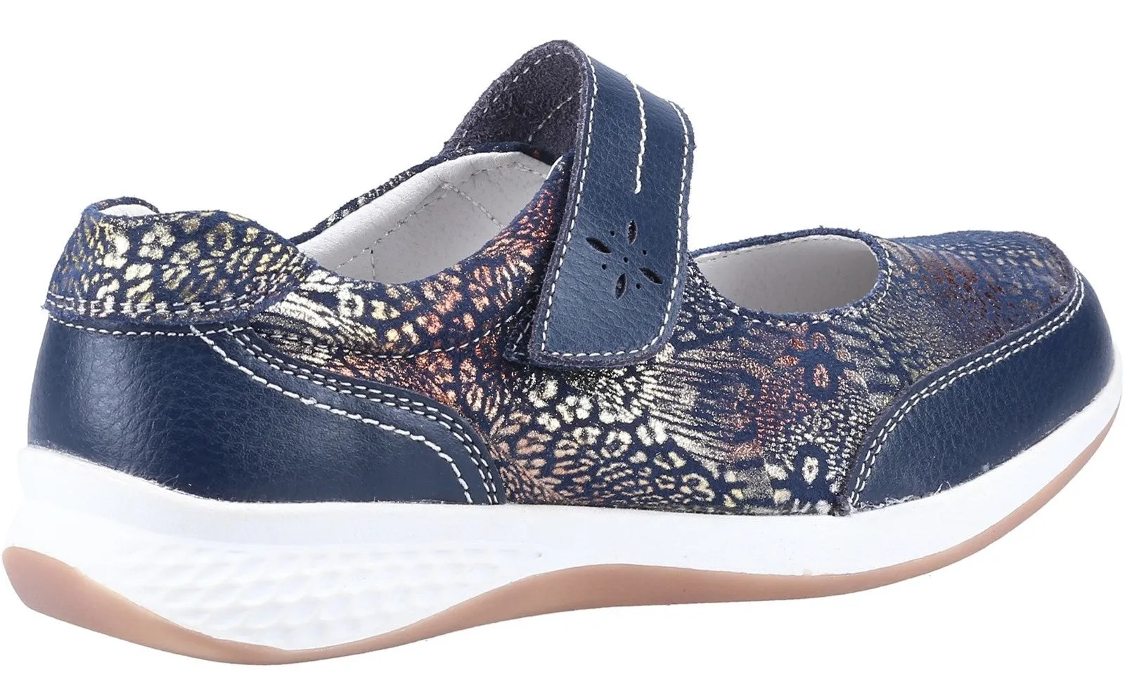 Fleet & Foster Laura Womens Leather Touch-Fastening Shoe