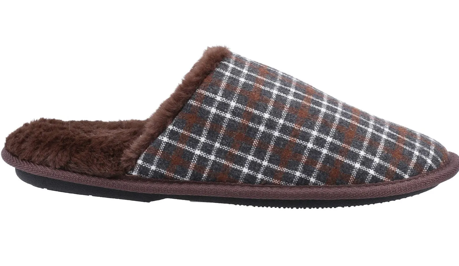 Fleet & Foster Rhys Mens Check Mule Slipper