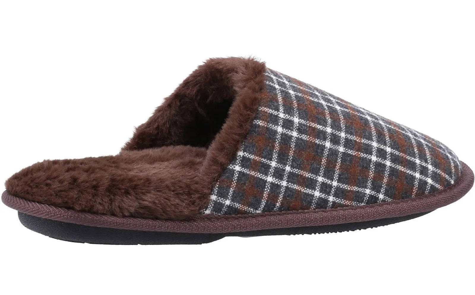 Fleet & Foster Rhys Mens Check Mule Slipper