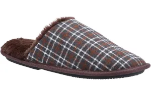 Fleet & Foster Rhys Mens Check Mule Slipper