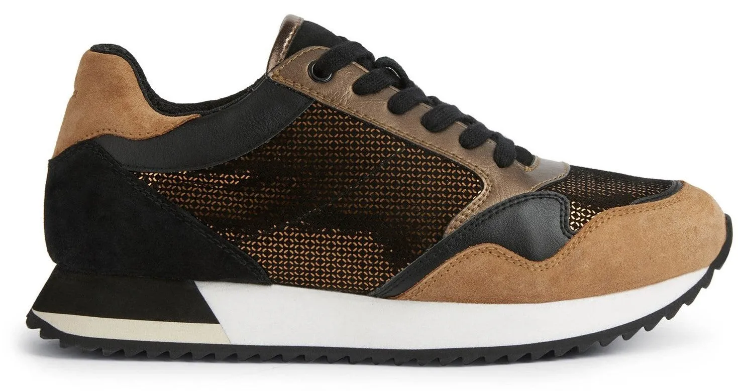 Geox Doralea Womens Leather Lace Up Trainer