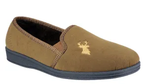Mirak Stag Mens Classic Velour Full Slipper
