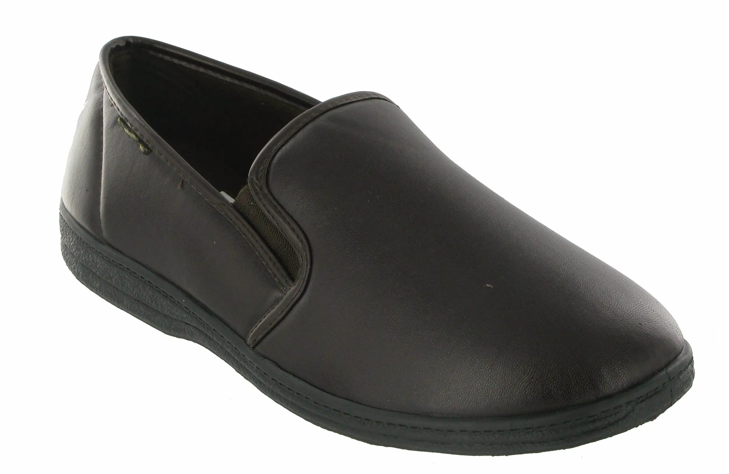 Mirak Visa Mens Faux Leather Slip On Full Slipper
