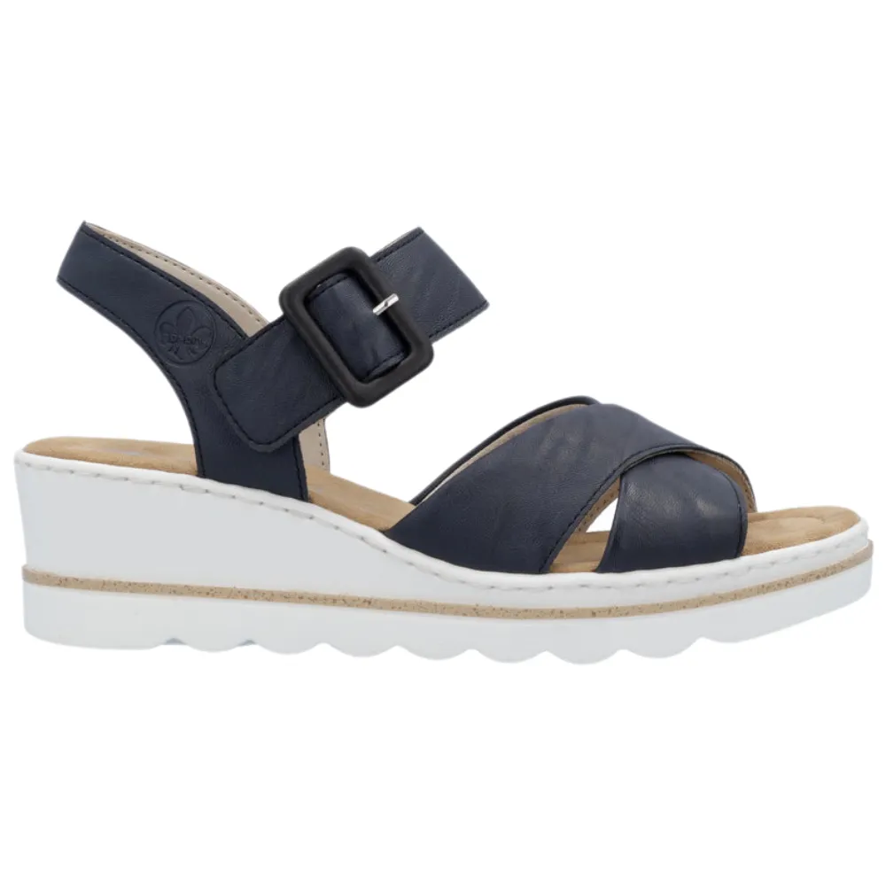 Rieker 67463-14 Womens Touch Fastening Wedge Sandal
