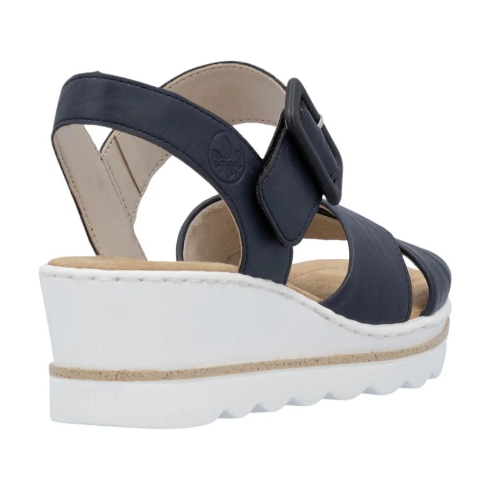 Rieker 67463-14 Womens Touch Fastening Wedge Sandal