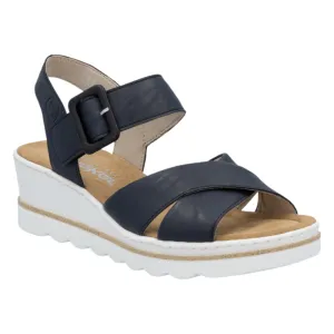 Rieker 67463-14 Womens Touch Fastening Wedge Sandal