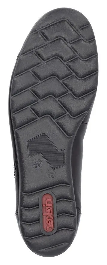 Rieker L9351-00 Womens Leather Slip On Pump