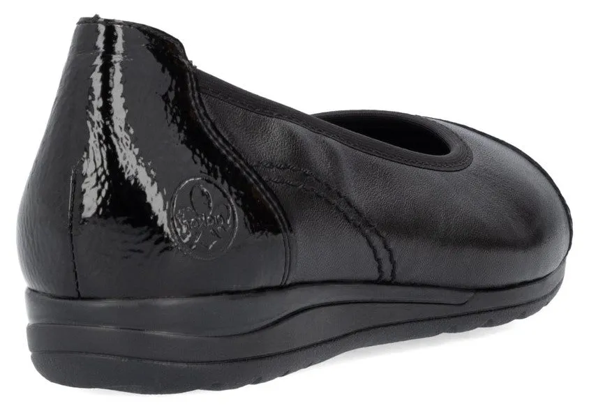 Rieker L9351-00 Womens Leather Slip On Pump
