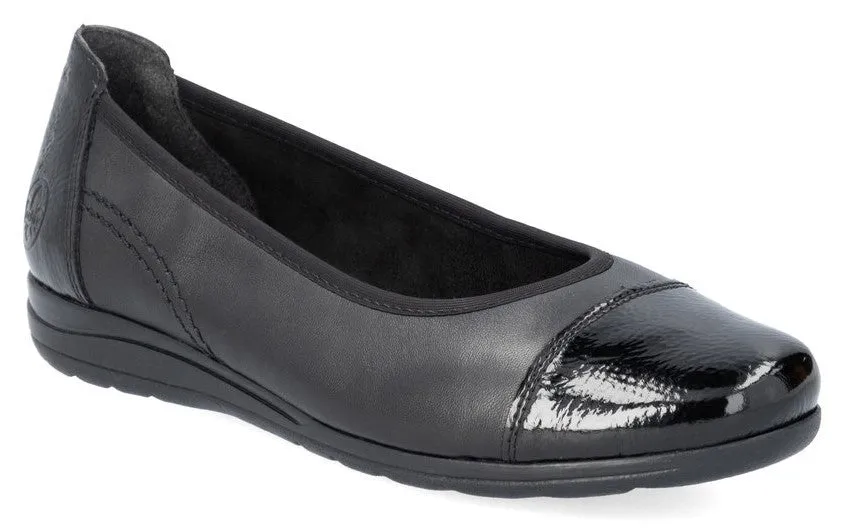 Rieker L9351-00 Womens Leather Slip On Pump