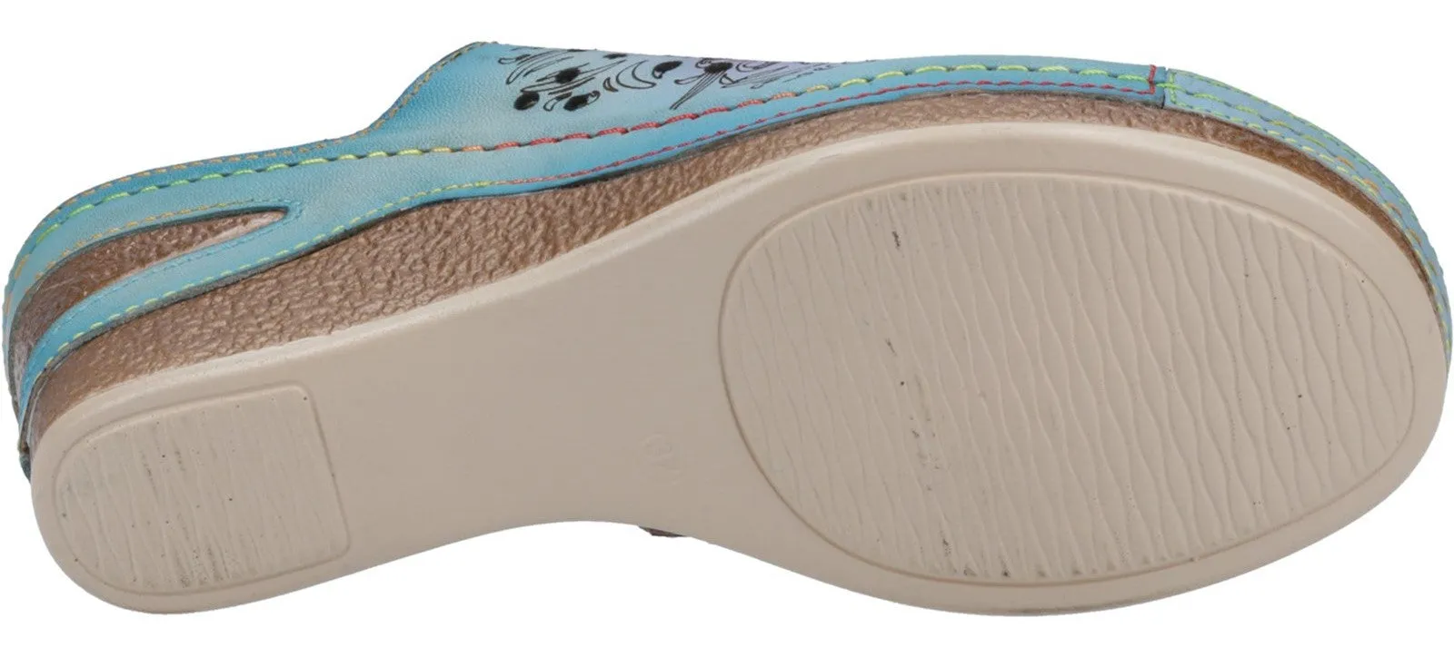 Riva Limasol Womens Leather Wedge Heeled Sandal