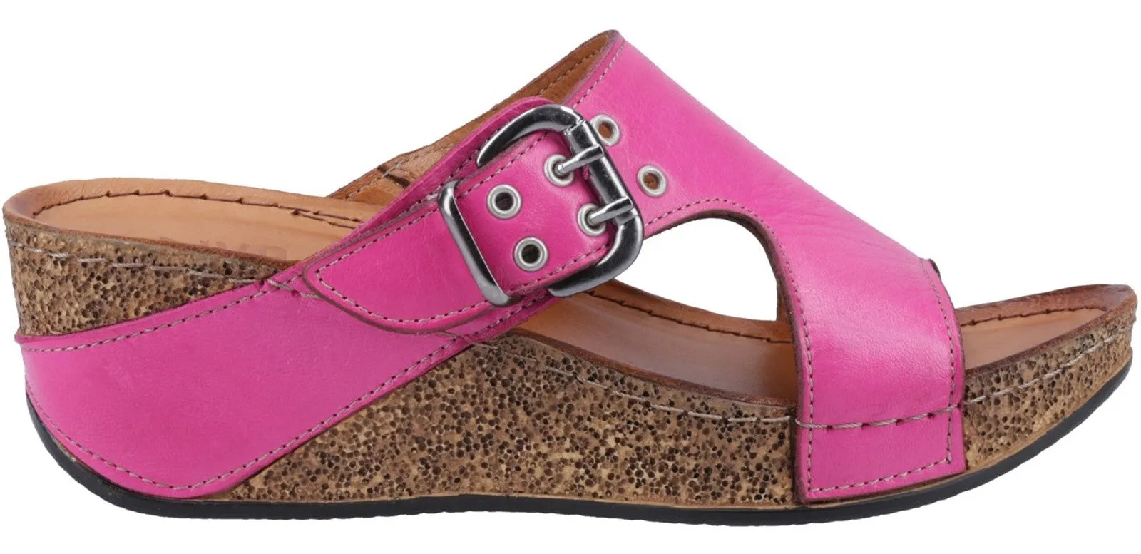 Riva Padua Womens Leather Wedge Heeled Sandal