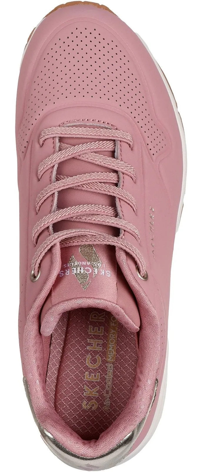 Skechers 155196 Uno Shimmer Away Womens Lace Up Trainer